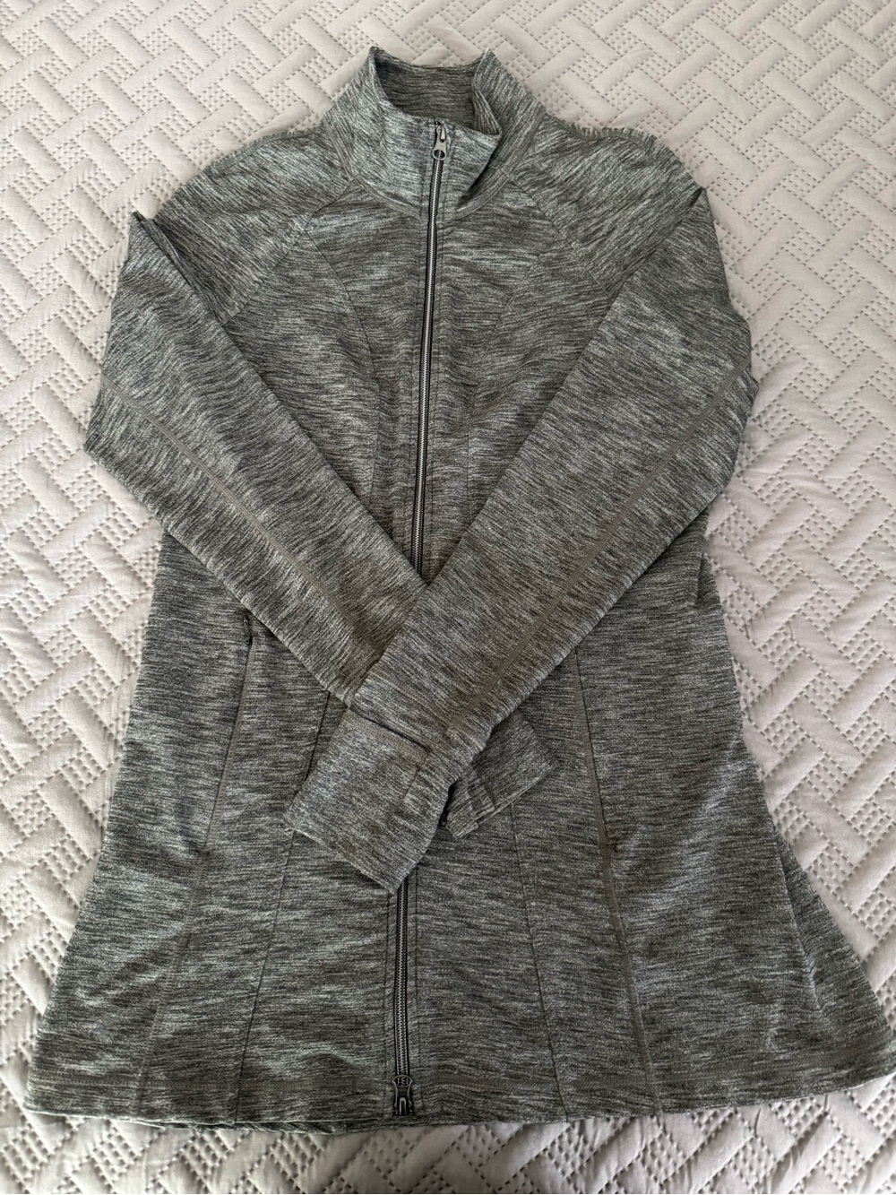 Athleta Gray Full Zip Jacket Long Sleeve Size Small